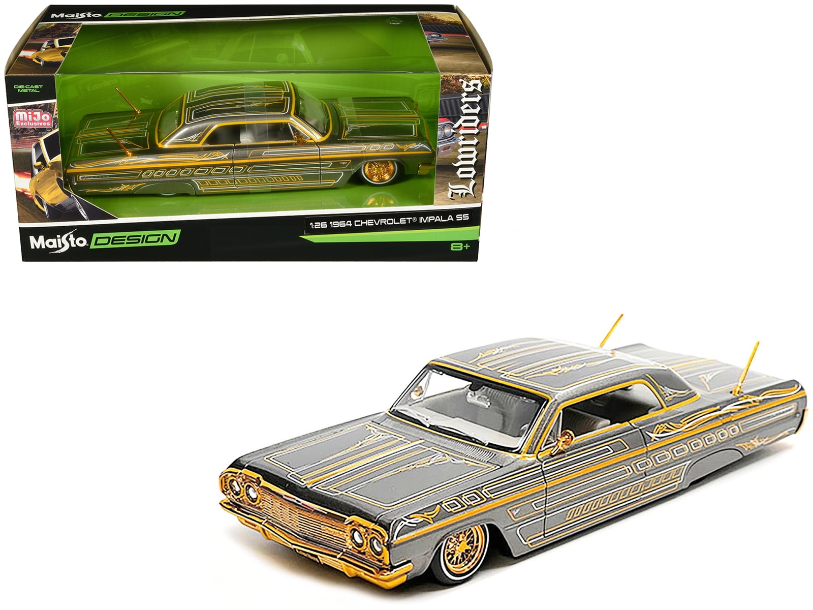 1964 Chevrolet Impala SS Lowrider Gray Metallic with Gold Graphics ...