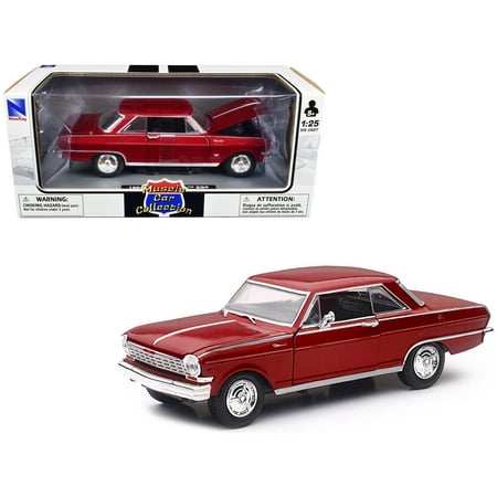 1964 Chevrolet Nova SS Burgundy "Muscle Car Collection" 1 25 Diecast Model Car by New Ray