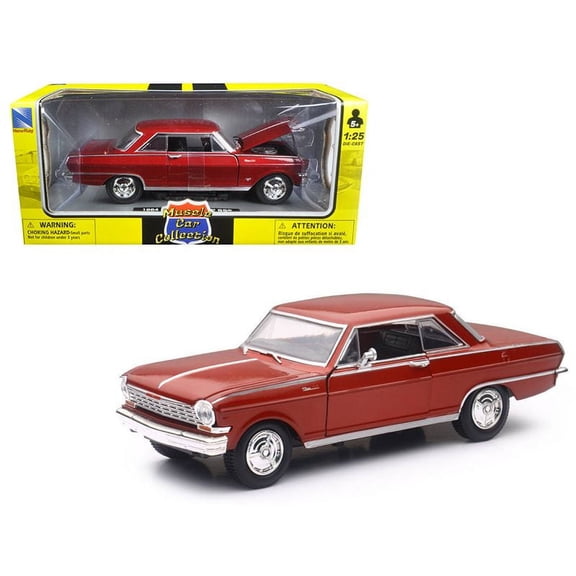 1964 Chevrolet Nova SS Burgundy Muscle Car Collection 1/25 Diecast Model Car by New Ray