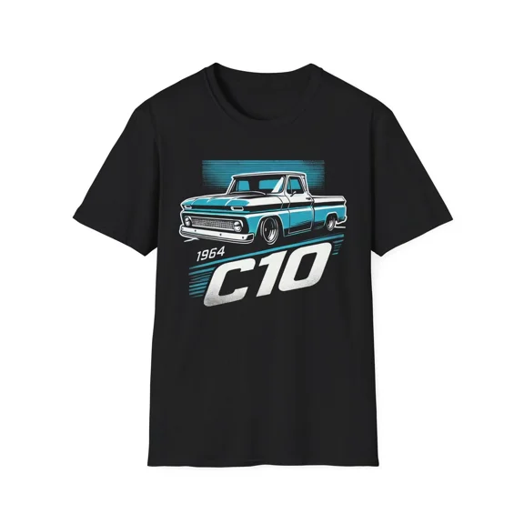 1964 Chevy C10 T-Shirt Classic Pickup Truck Teal & White Vintage Graphic Tee