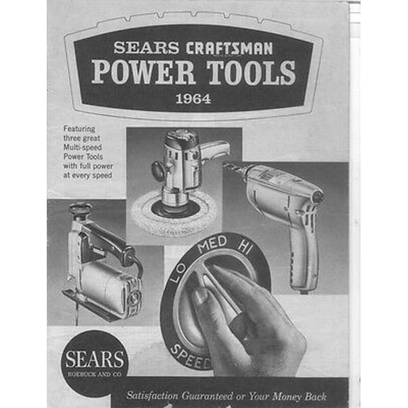 Instruction Manual ONLY for 1964 Craftsman 1964 Sears Power Tools Instructions REPRINT