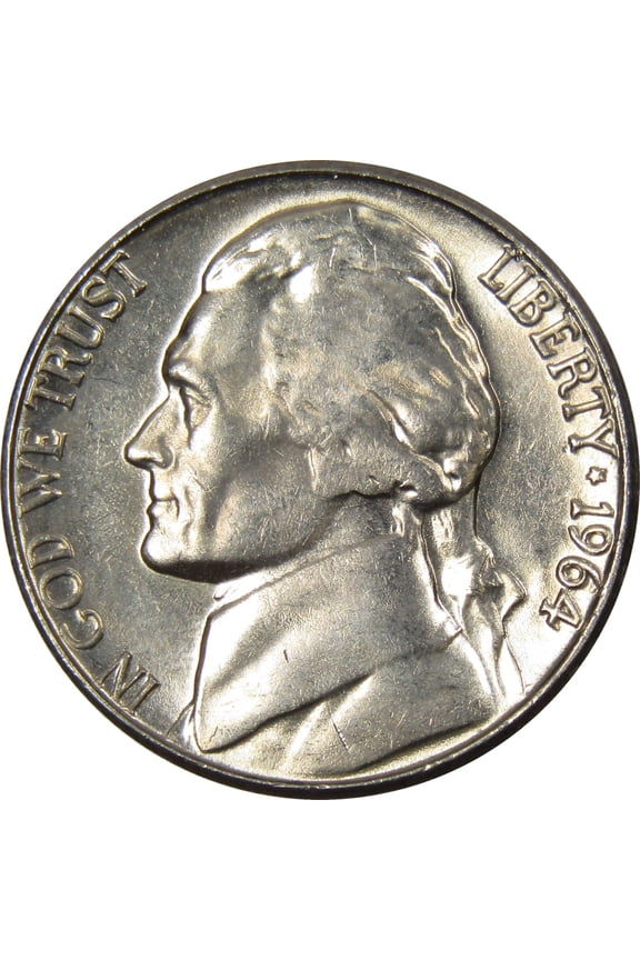 1964 D Jefferson Nickel 5 Cent Piece BU Uncirculated Mint State 5c US Coin