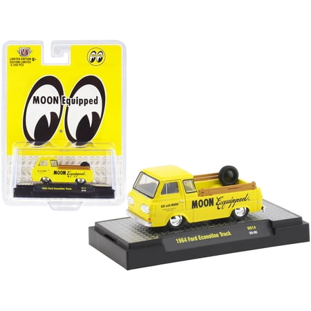 1964 Ford Econoline Pickup Truck "Moon Equipped" Bright Yellow Limited Edition to 8250 pcs 1/64 Diecast Model Car by M2 Machines