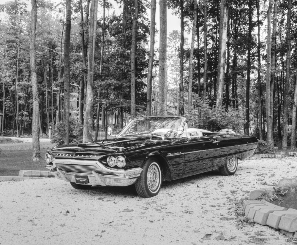 1964 Ford Thunderbird Waterloo Quebec Canada Canvas Art - David Chapman Design Pics (34 x 28)