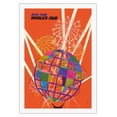 thumbnail image 1 of 1964 New York World’s Fair - The Unisphere Globe - Vintage Travel Poster by David Klein c.1964 - Fine Art Rolled Canvas Print 27in x 40in, 1 of 4