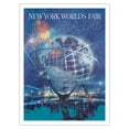 thumbnail image 1 of 1964 New York World’s Fair - Unisphere Globe - Vintage Travel Poster by Bob Peak - Bamboo Fine Art 290gsm Paper Print (Unframed) 24x32in, 1 of 4