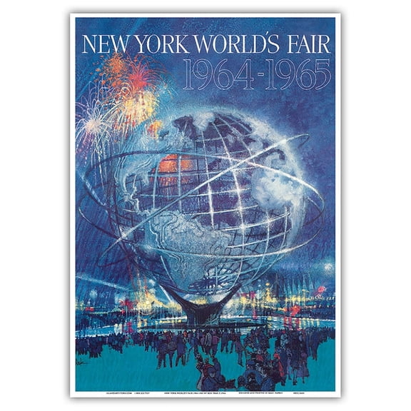 1964 New York World’s Fair - Unisphere Globe - Vintage Travel Poster by Bob Peak - Master Art Print 10in x 14in