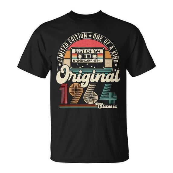 1964 One Of A Kind T-Shirt – Vintage Retro Birthday Gift for Men, Unique Classic Graphic Tee, 60th Birthday Present, Made in 1964 Shirt, Funny Novelty T-Shirt for Him