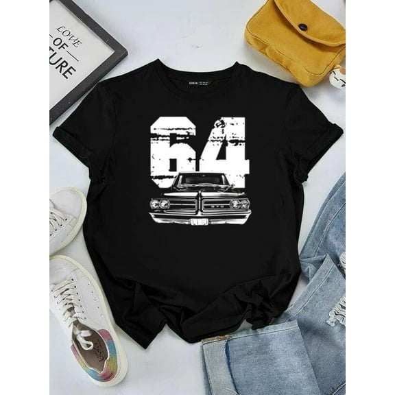 1964 Pontiac GTO Classic American Muscle Car Front View Unisex tee V41417, for men & women, up to size 5XL