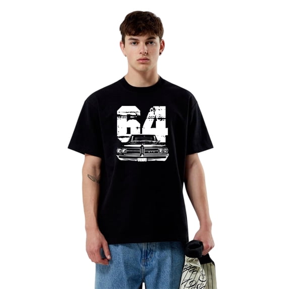 1964 Pontiac GTO Front View Silhouette Classic Car T-Shirt, for men & women, up to size 5XL