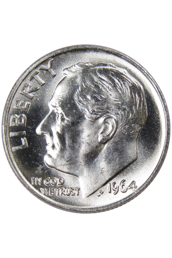 1964 Roosevelt Dime BU Uncirculated Mint State 90% Silver 10c US Coin