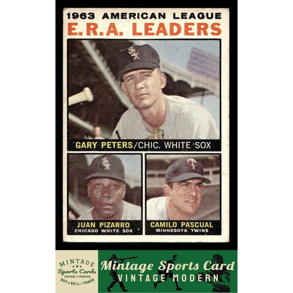 1964 Topps 1963 American League E.R.A. Leaders LL #2 Baseball Card