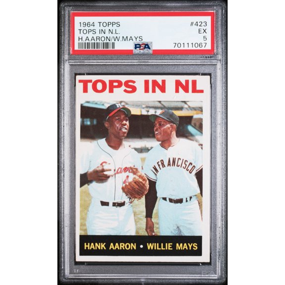 1964 Topps Tops In N. L. #423 H. Aaron W. Mays PSA 5