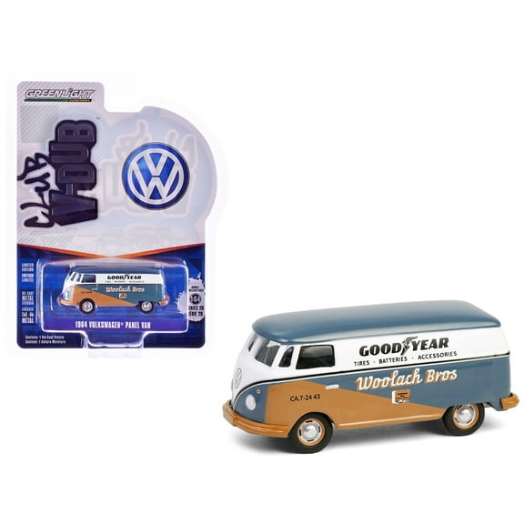 1964 Volkswagen Panel Van "Goodyear" Gray and White with Tan Graphics "Club Vee-Dub" Series 20 1/64 Die Cast Model by Greenlight
