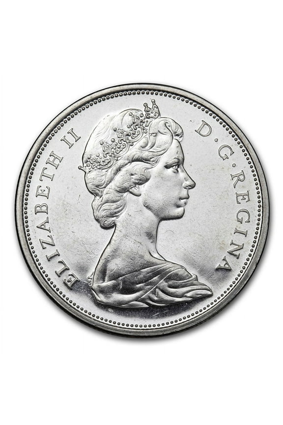 1965-1966 Canada Silver 50 Cents Elizabeth II Avg Circ
