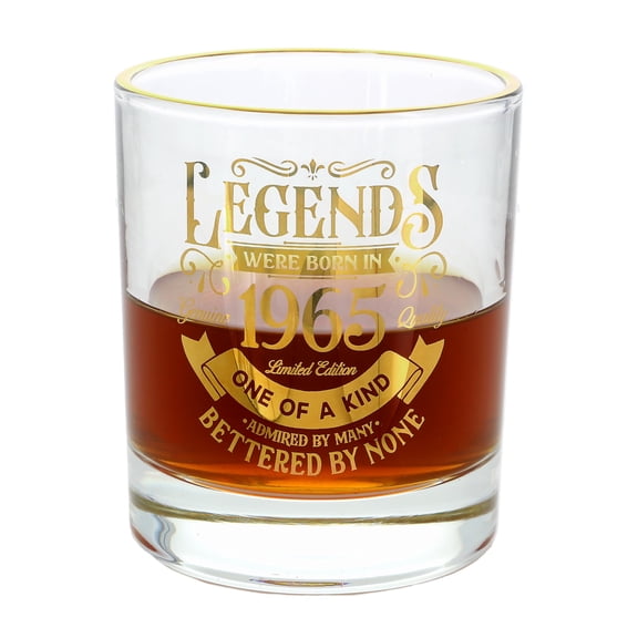 Pavilion Gift Company - 1965-8 Oz Old Fashioned Rocks Glass Drinkware Cup Birthday Milestone Party Birth Year