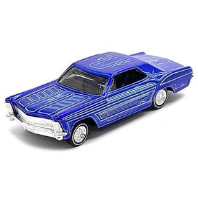 Maisto 15494-23D 1965 Buick Riviera Candy Blue with Graphics Lowriders Maisto Design Series 1-64 Scale Diecast Model Car