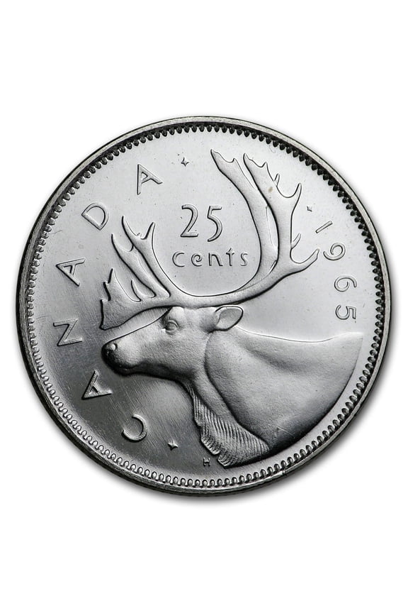 1965 Canada Silver 25 Cents BU/Prooflike