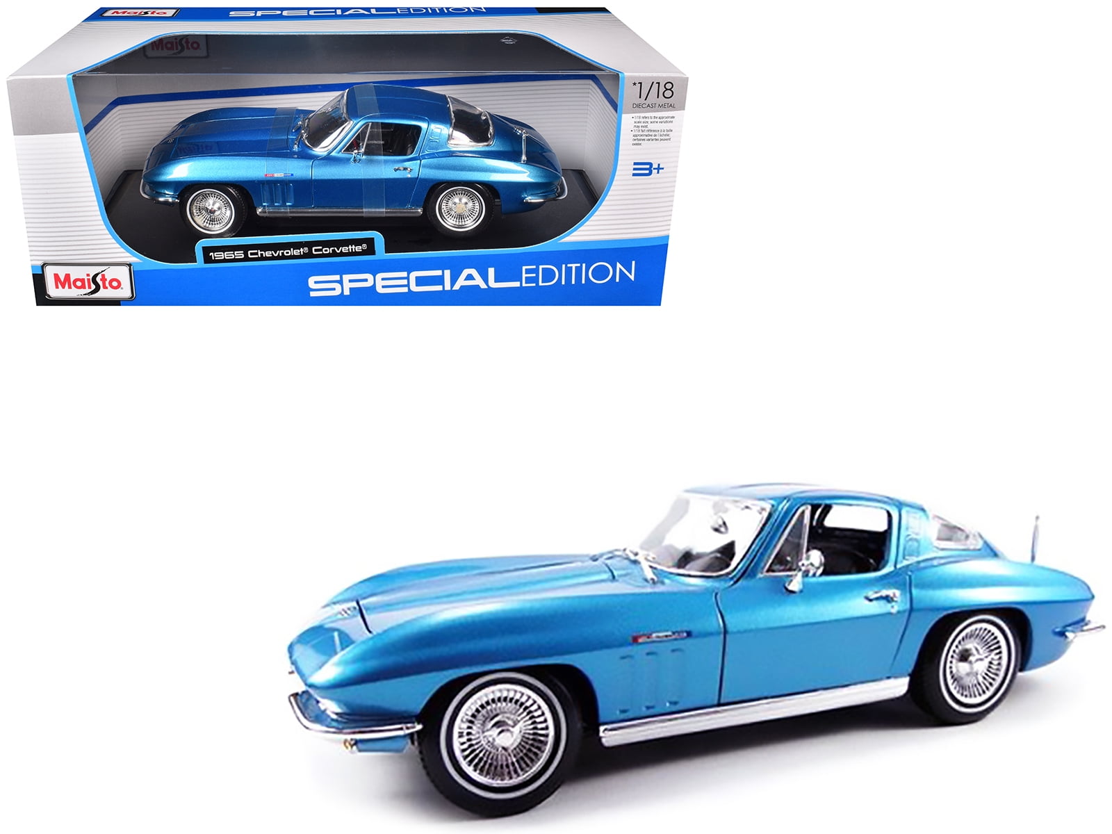 Maisto 1965 Chevrolet Corvette Blue Metallic 1/18 Diecast Model