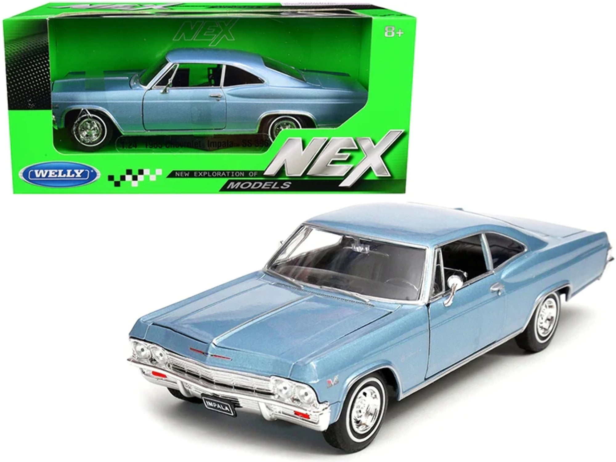 1965 Chevrolet Impala SS 396 Light Blue 1 24 Diecast Car Model by