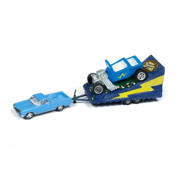 1965 Chevy El Camino with Parade Float, Mist Blue Metallic - Round 2 JLTG001/36A - 1/64 scale Diecast Model Toy Car