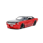Jada Toys BIGTIME MUSCLE 1:24 1965 Ford Mustang Die-cast Car – Opening Doors, Hood, Trunk, Rubber Tires(Black/Red)