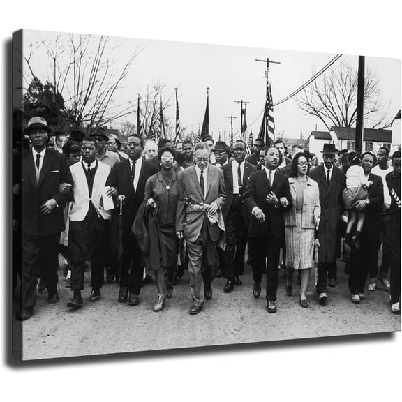 1965 Dr. Martin Luther King Jr. MLK Civil Rights March Selma Poster Canvas Wall Art Mural Picture Print Modern Family Bedroom Decor