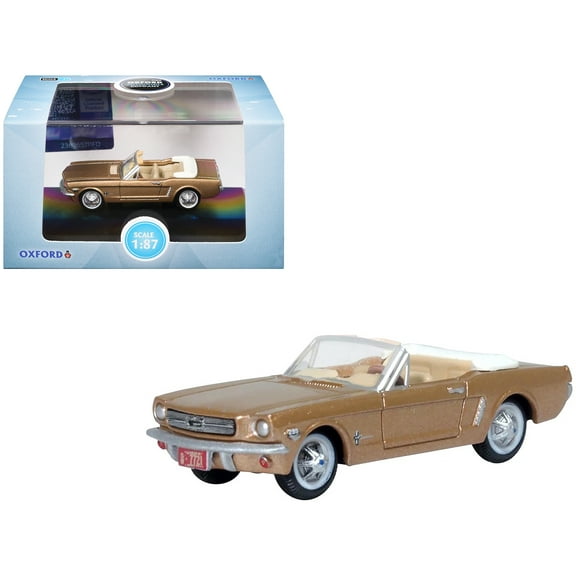 1965 Ford Mustang Convertible Prairie Bronze Metallic 1/87 (HO) Diecast Model Car by Oxford Diecast