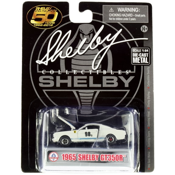 1965 Ford Mustang Shelby GT350R #98B "Terlingua Racing Team" White w/Blue Stripes 1/64 Diecast Model Car by Shelby Collectibles