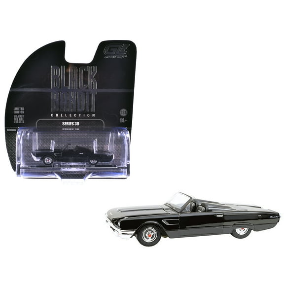 1965 Ford Thunderbird with Tonneau Cover Black "Black Bandit" Series 30 1/64 Diecast Model Car by Greenlight