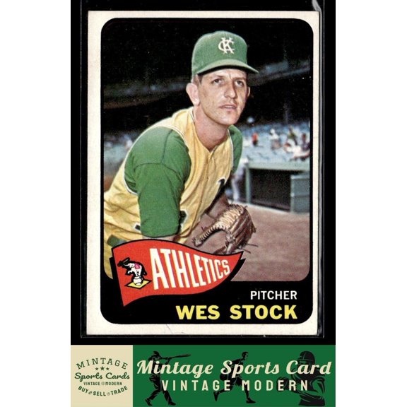 1965 Topps Baseball Card #117 Wes Stock Kansas City Athletics