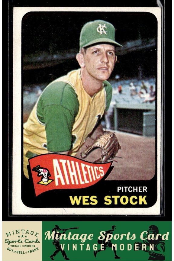 1965 Topps Baseball Card #117 Wes Stock Kansas City Athletics