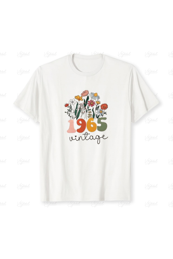 1965 Vintage Floral Retro Birthday Celebration Graphic Design Look Unisex T-Shirt up to size 5XL