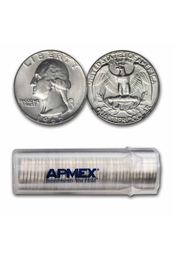 1965 Washington Quarter 40-Coin Roll BU