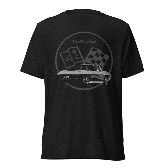 Reprint Rare 1965 vette C2 Fuel Injected Collector Car vintage feel tri-blend t-shirt
