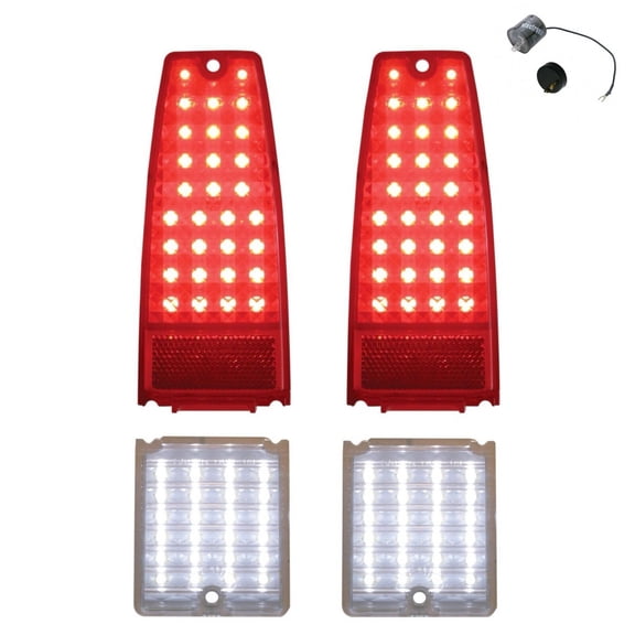 1966-1967 Chevy II Nova LED Tail Light and Back-Up Light Set with LED Flasher