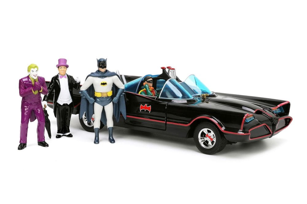 1966 Classic TV Series Batmobile with Batman and Villains Figures