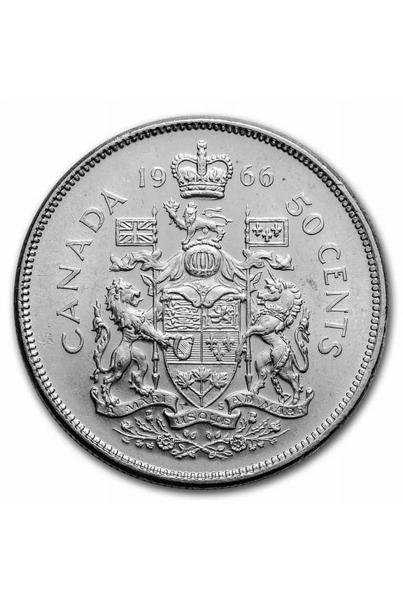 1966 Canada Silver 50 Cents Elizabeth II BU/Prooflike