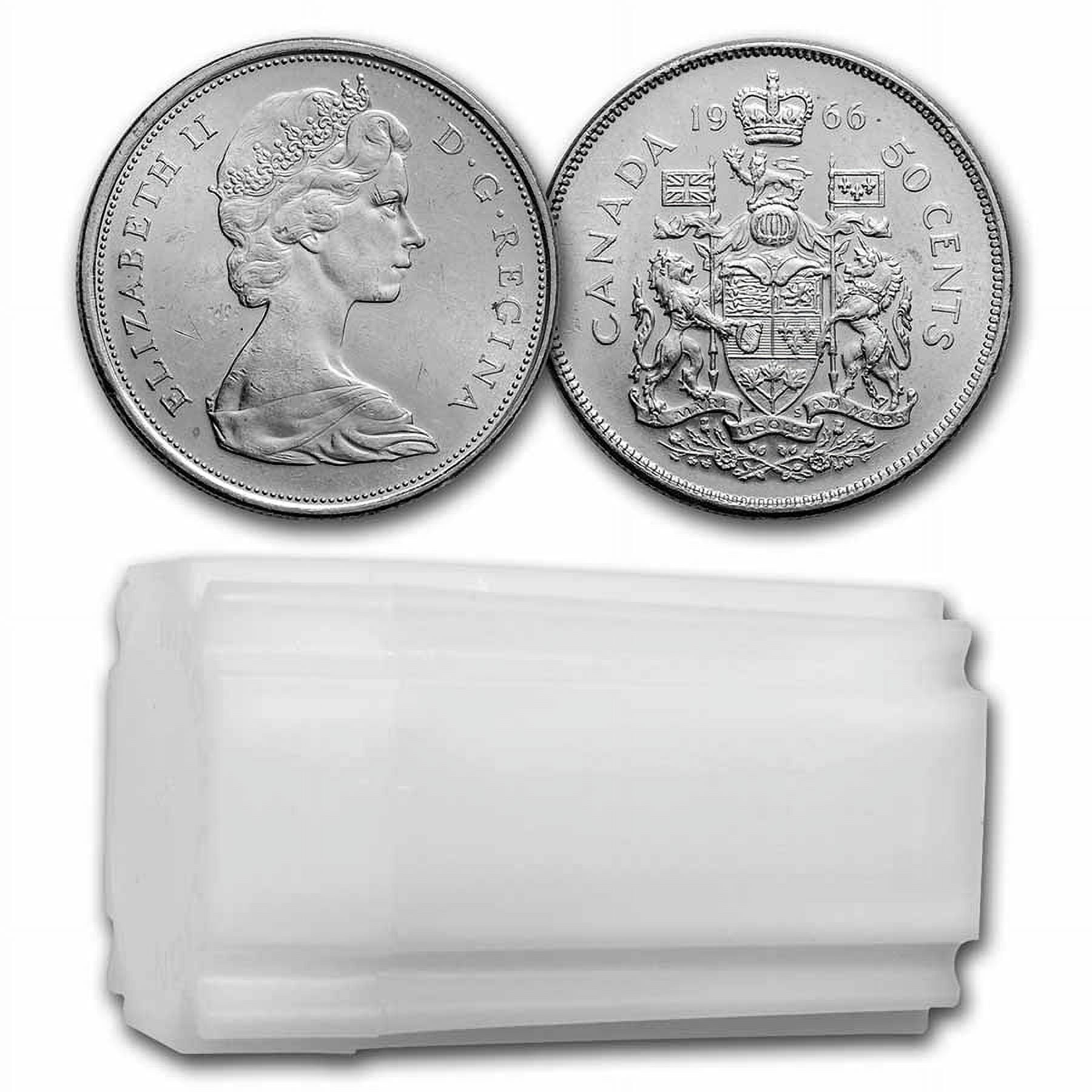 1966 Canada Silver Half Dollar 20-Coin Roll BU