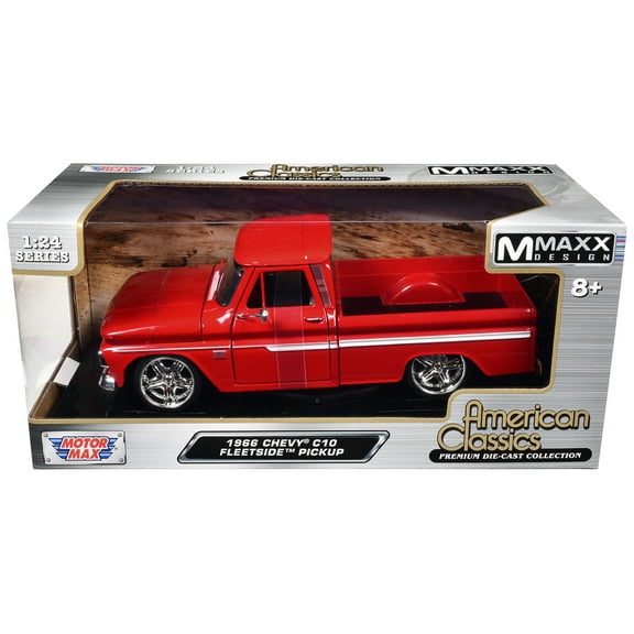 1966 Chevrolet C10 Fleetside Pickup Truck Red "Maxx Design" "American Classics" Series 1/24 Diecast Model Car by Motormax