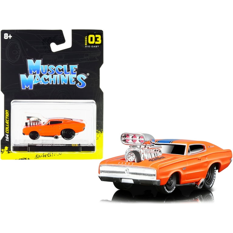 ミニカー 1966 Dodge Charger 1966 Dodge Charger 426 C.I. Orange with Blue Stripe 1/64