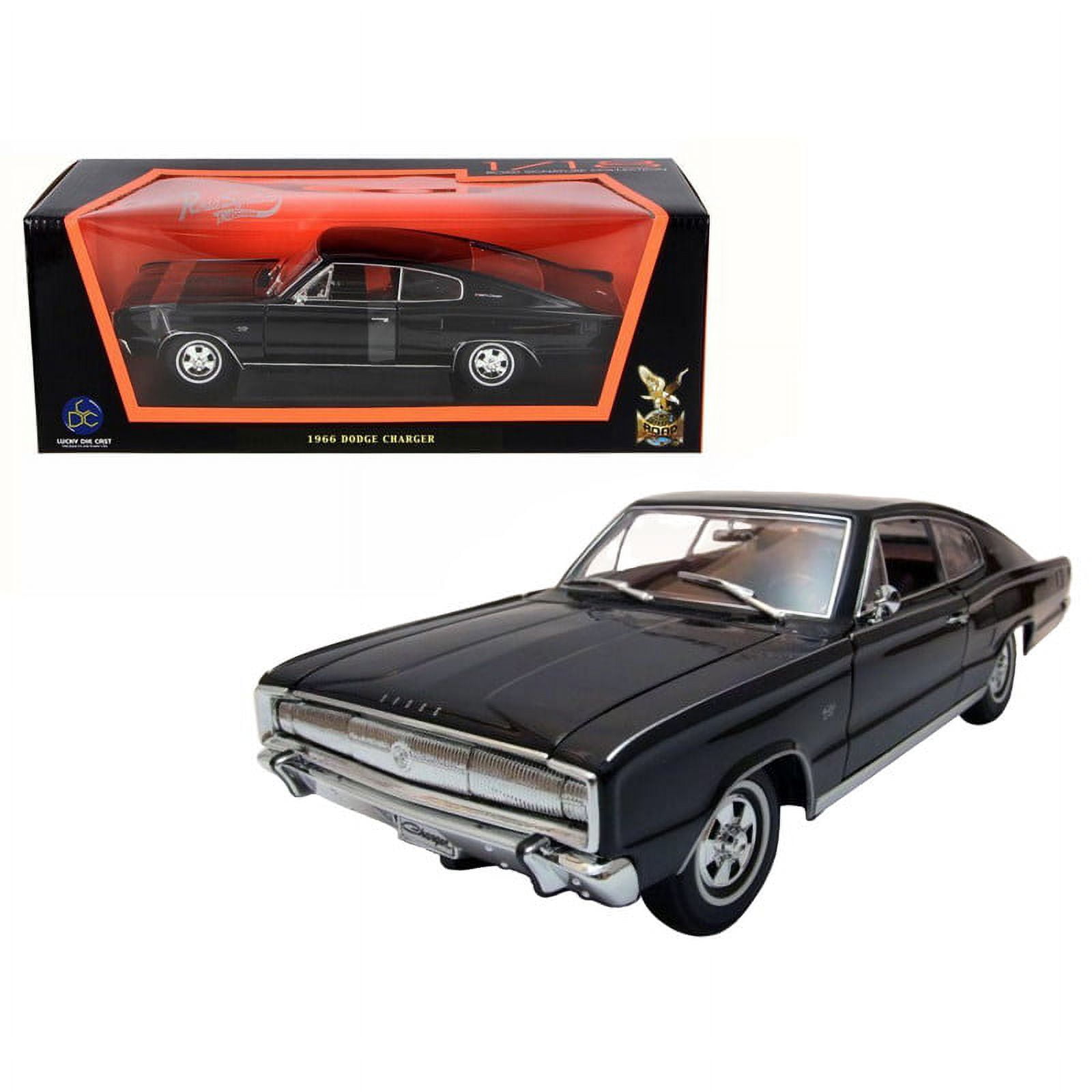1966 Dodge Charger Black 1/18 Diecast Model Car by Road