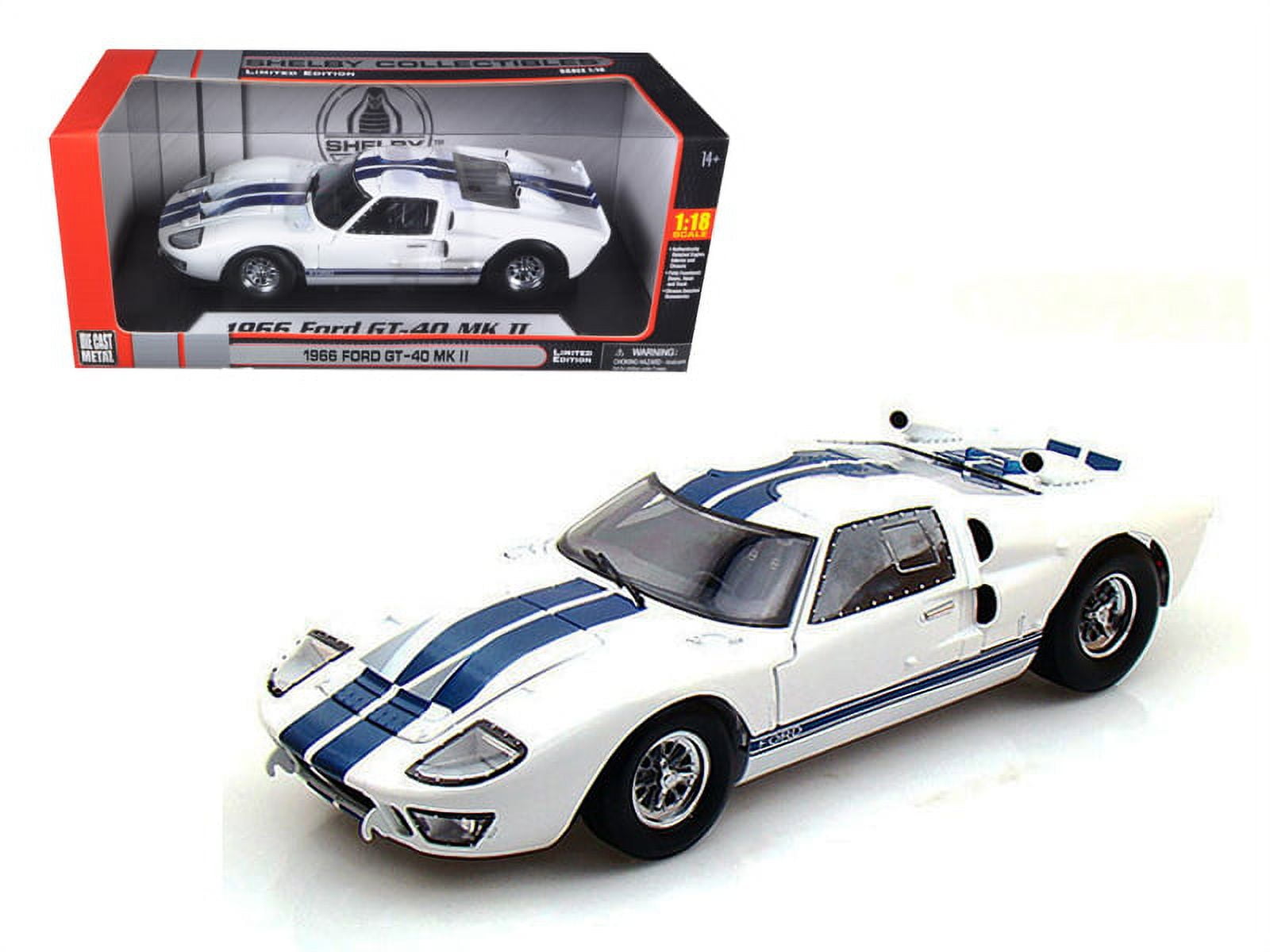 1:18 Diecast ￼Ford GT ホワイト ミニカー 1966-Ford-GT-40-MK-2-White-1-