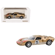 1966 Ford GT40 MKII #5 Kandy Gold Metallic with White Stripes and Red Graphics 1/43 Diecast Model Car by Norev