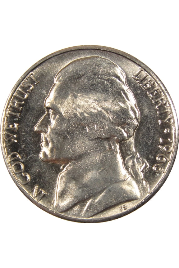 1966 Jefferson Nickel Uncirculated 5c Coin