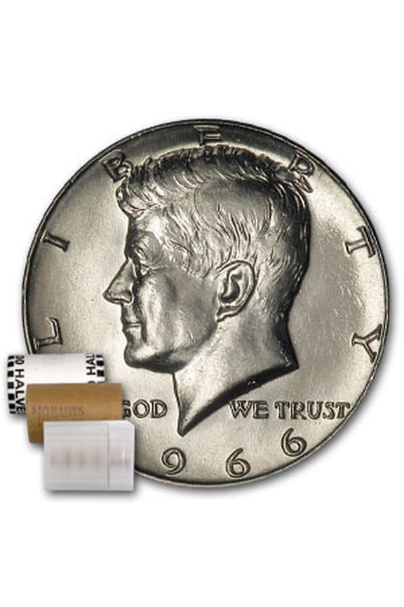 1966 Kennedy Half Dollar 20-Coin Roll BU