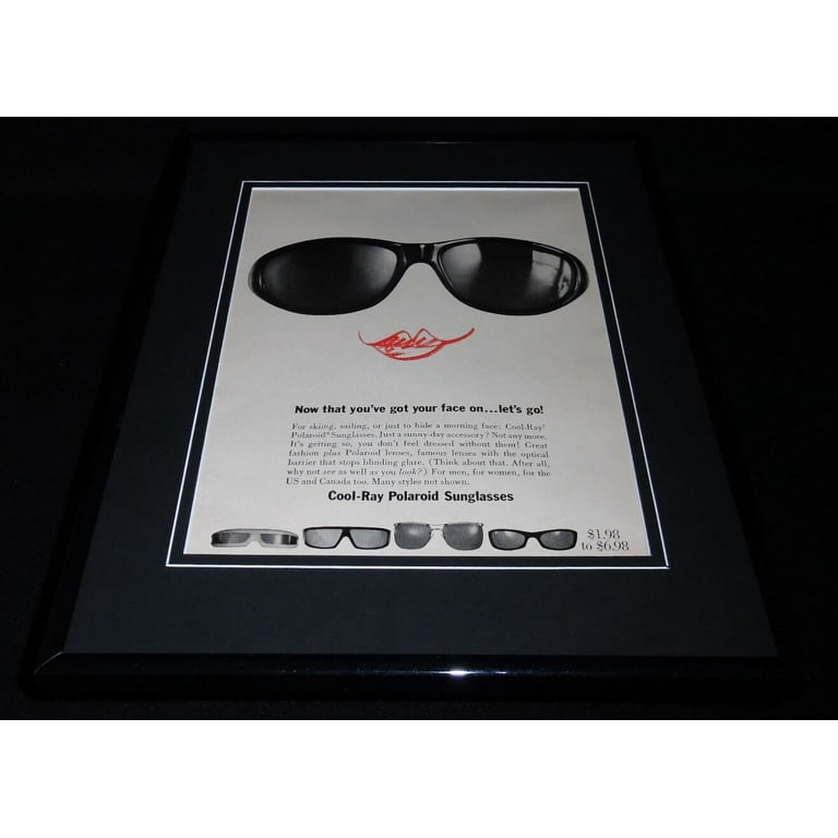 1966 Polaroid Cool Ray Sunglasses 11x14 Framed ORIGINAL Vintage