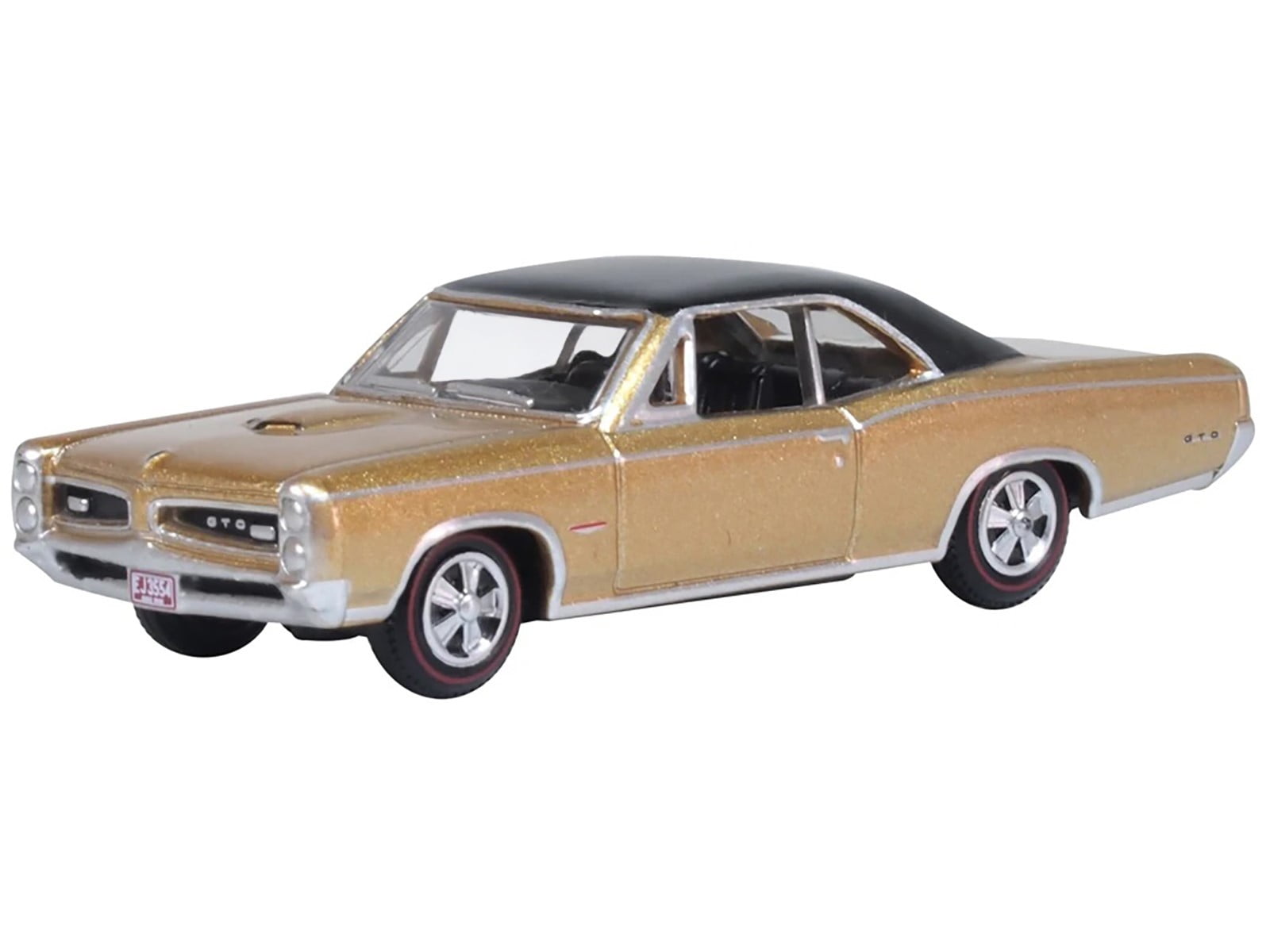 1966 Pontiac GTO Martinique Bronze Metallic with Black Top 1/87 (HO) Scale Diecast Model Car by ...