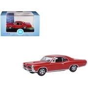 1966 Pontiac GTO Montero Red 1/87 HO Scale Diecast Model Car by Oxford Diecast