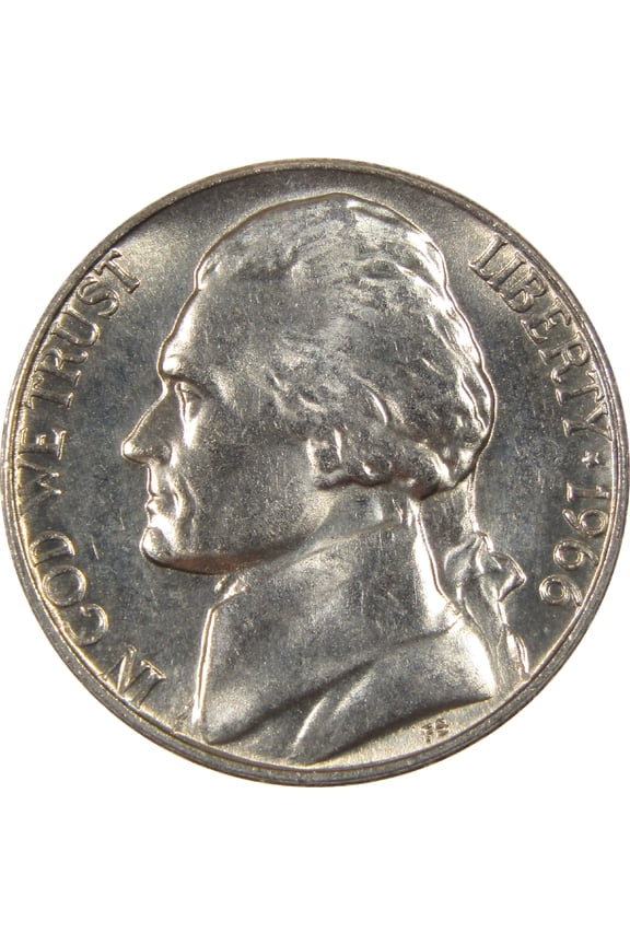 1966 SMS Jefferson Nickel Uncirculated 5c Coin
